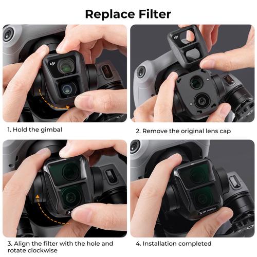 סט פילטרים לרחפן K&F Concept Filter Set for DJI AIR 3 (CPL+ND8+ND16)