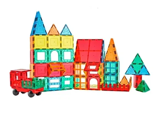 משחק הרכבה מגנטי - ריבועים ומשולשים - 60 יח'