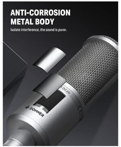מיקרופון קונדנסר EC2800 עם דיאפרגמה גדולה DC20 מבית DONNER