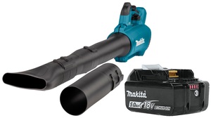 מפוח עלים 18V נטען 13 מ"ק/דקה BL כולל סוללה 5.0 אמפר (ללא מטען) MAKITA DUB184 מקיטה