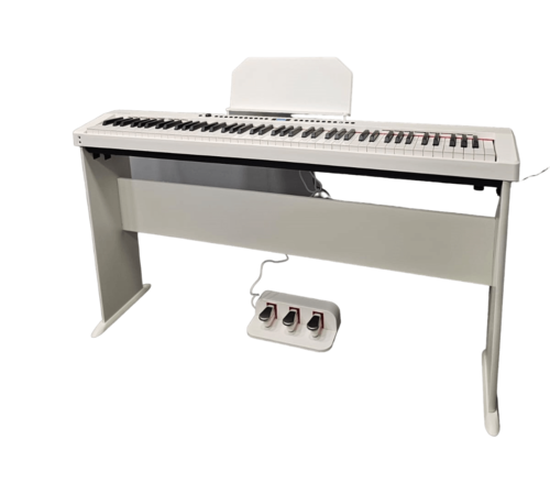 פסנתר חשמלי 88 קלידים שקולים עם סטנד עץ ושלישיית פדאלים בצבע לבן LDP-S160 מבית LEGRAND
