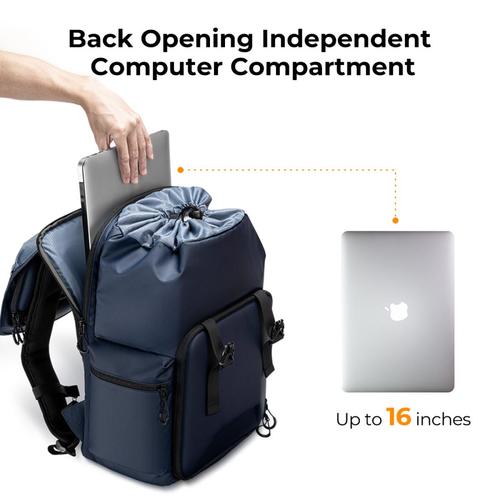תיק גב לצילום לשימוש רב תכליתי - K&F Concept Multifunctional Camera Backpack 25L (Blue)