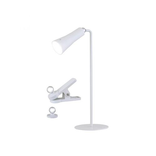 מנורת שולחן PALERMO נטענת 3W עם חיבור USB- לבן semicom