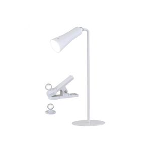 מנורת שולחן PALERMO נטענת 3W עם חיבור USB- לבן semicom