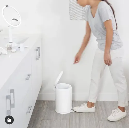 פח דוושה עגול לבן 4.5 ל' סימפליומן | Simplehuman