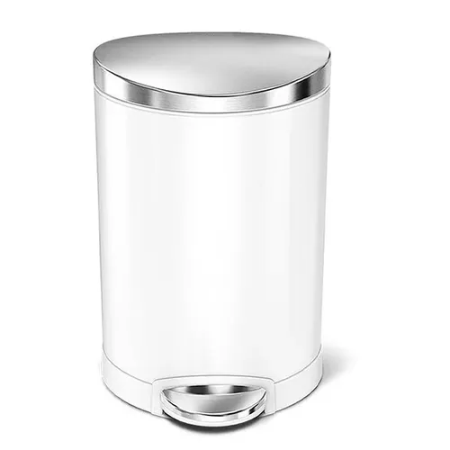פח דוושה חצי עגול לבן 6 ל' סימפליומן | Simplehuman