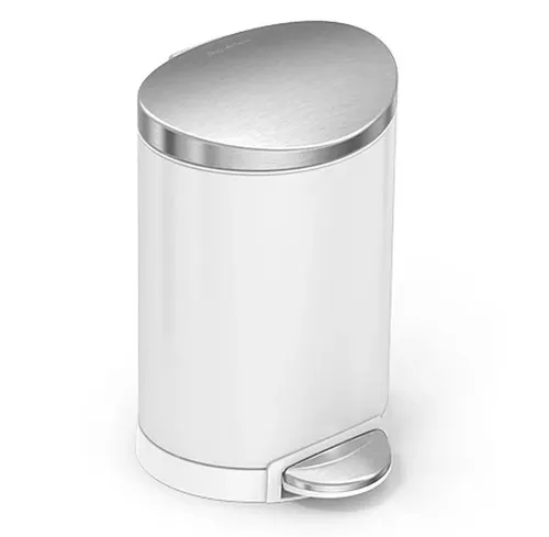 פח דוושה חצי עגול לבן 6 ל' סימפליומן | Simplehuman
