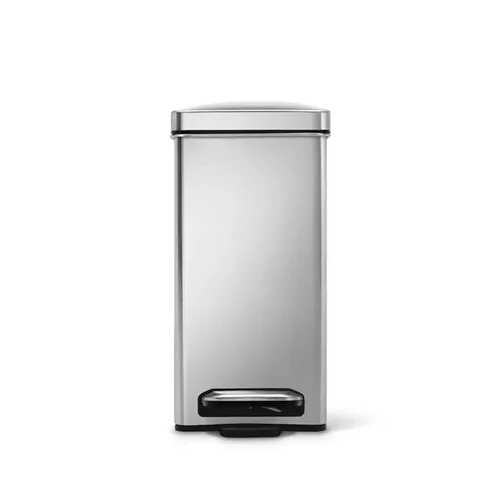 פח מלבני דוושה נירוסטה מאט 10 ל' סימפליומן | Simplehuman