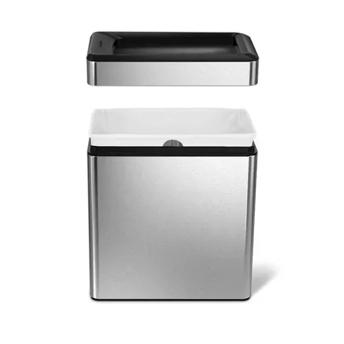 פח מלבני פתוח נירוסטה מאט 10 ל' סימפליומן | Simplehuman