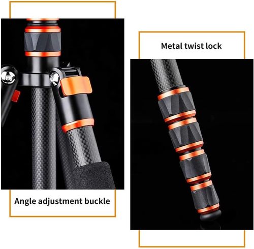 חצובת סיבי פחמן עם ראש כדורי - K&F Concept BA225 Professional Carbon Fiber Tripod C225C0 + BH-25