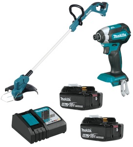 חרמש DUR193 + מברגת אימפקט DTD153 כולל 2 סולות 5AH מבית MAKITA