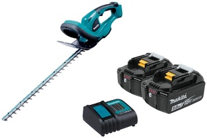 גוזם גדר חיה 18V נטען 520 מ"מ עם 2 סוללות 5.0 אמפר ומטען MAKITA DUH523 מקיטה