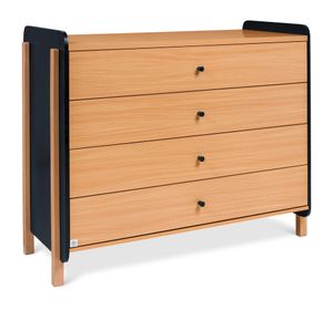 שידת החתלה 120 ס"מ עם מסילות שקטות אוטומטיות ומגירה עליונה עם חלוקה פנימית דגם מונקו