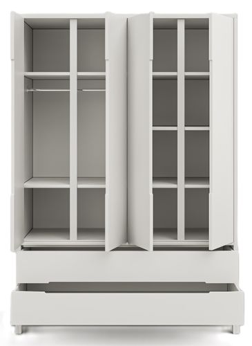 ארון רחב לחדר תינוק / ילדים 4 דלתות עשוי MDF עם מסילות טריקה שקטה - ורונה