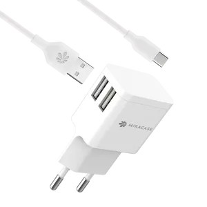 מטען קיר שתי יציאות +כבל  Miracase 2.4A MWC244