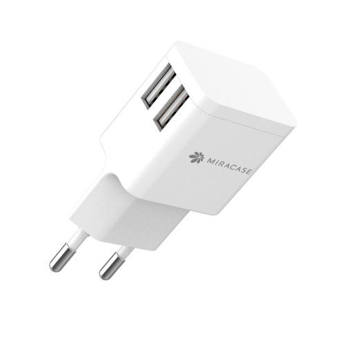 מטען קיר שתי יציאות +כבל  Miracase 2.4A MWC244