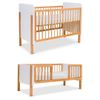 מיטת תינוק מעץ משולב MDF עם קיט שהופך אותה למיטת מעבר - וינה לבן/טבעי