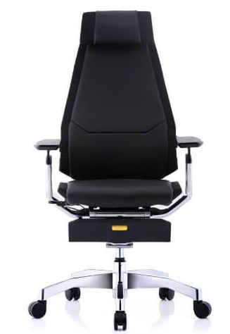 כיסא רשת ארגונומי ריפוד עור עם הדום Comfort Genidia