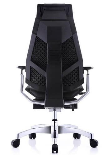 כיסא רשת ארגונומי ריפוד עור עם הדום Comfort Genidia