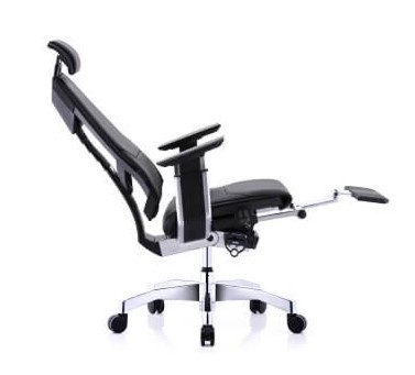 כיסא רשת ארגונומי ריפוד עור עם הדום Comfort Genidia