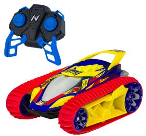 מכונית שטח עם שלט וטעינת USB מונעת ע"י זחל לנסיעה גם בתנאי דרך קשים ולוסיטרקס Velocitrax - צהוב/אדום