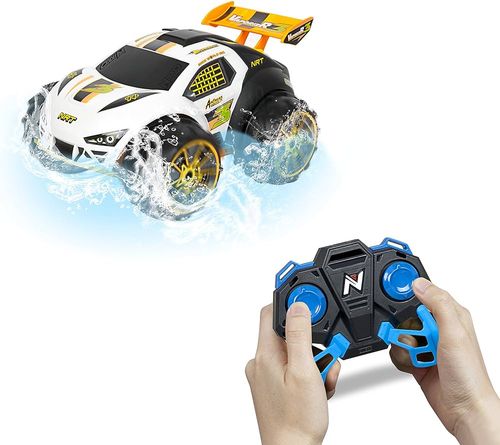 מכונית שטח אמפיבית עם שלט וטעינת USB מתאימה לכל שטח (חול, בוץ, שלג ואפילו מים) VAPORIZR™ 3 - כתום