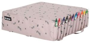 בוסטר/מושב הגבהה לאוכל וליצירה כולל סט צבעים וחוברת צביעה - ורוד פרחוני