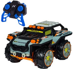 מכונית מפלצת שטח אמפיבית עם שלט וטעינת USB מתאימה לכל שטח (חול, בוץ, שלג ואפילו מים) VaporizR XT - אפור