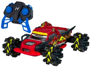 מכונית מרוץ שטח קראשר CrusheR עם שלט, טעינת USB וגלגלים מתרחבים לעבירות מדהימה - אדום