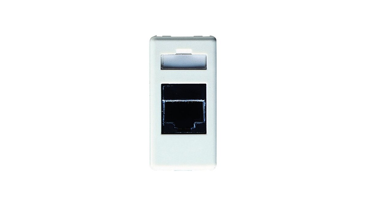שקע מחשב RJ-45 מסוכך (תואם גביס) לבן SYSTEM TOP