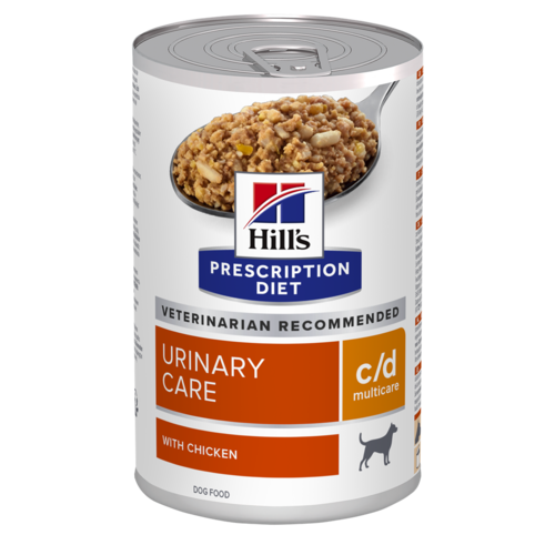 הילס שימורי c/d | Hill's Prescription Diet מולטיקייר לכלב, 370 גר' (עם עוף)