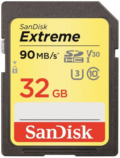 כרטיס זיכרון SanDisk Extreme 600x SDHC - דגם SDSDXVE-032G - נפח 32GB