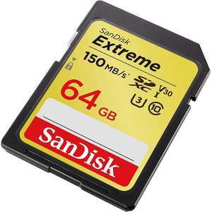 כרטיס זיכרון SanDisk Extreme SDXC Card 64GB 150MB/s V30 UHS-I U3 Class 10 UHS-I