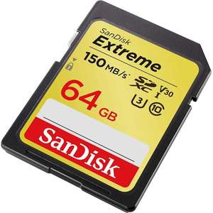 כרטיס זיכרון SanDisk Extreme SDXC Card 64GB 150MB/s V30 UHS-I U3 Class 10 UHS-I