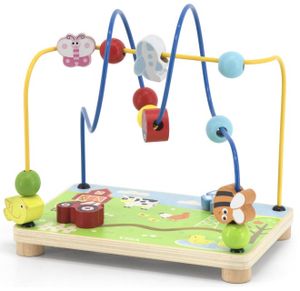 מבוך חרוזים 2 מסלולים חווה עם טרקטור נגרר ושבשבת מסתובבת