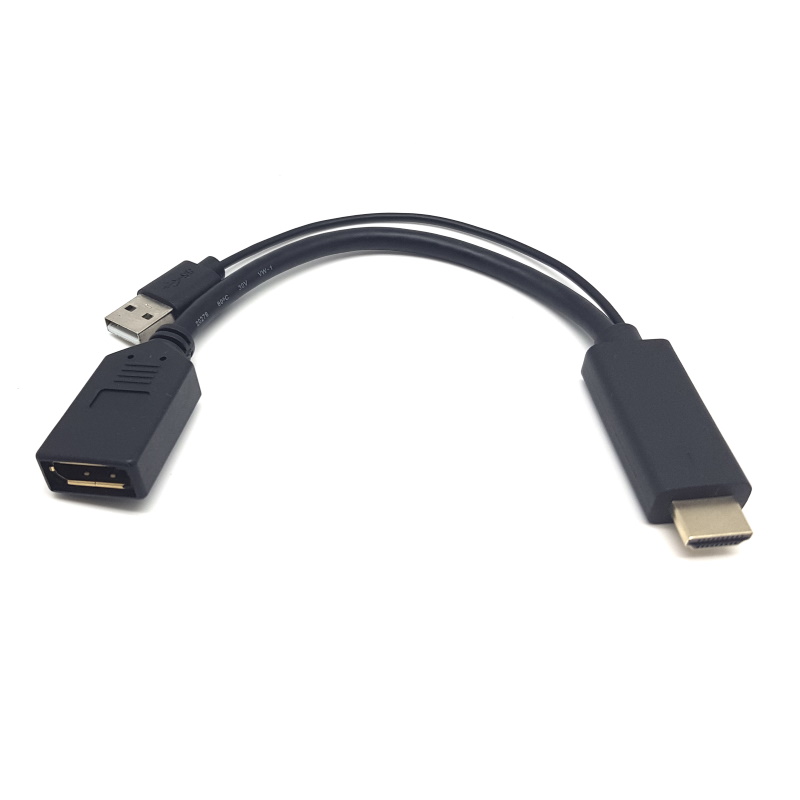 כבל / מחבר HDMI Male To DP Female Adapter w/Power 4K@30Hz CH-HD-DP-P