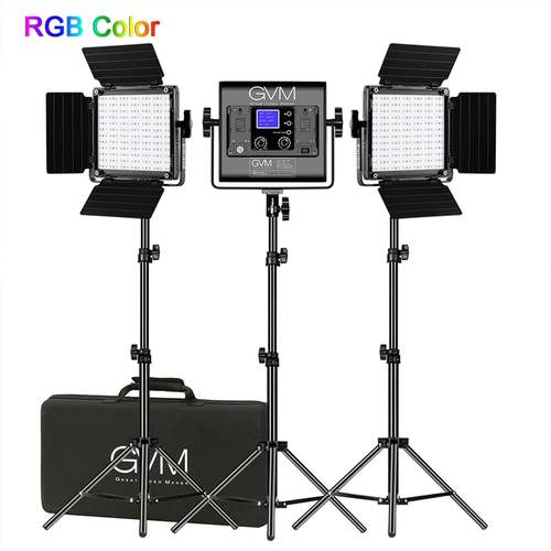 קיט 3 פנסי לד Gvm 800D-RGB-3L