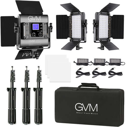 קיט 3 פנסי לד Gvm 800D-RGB-3L