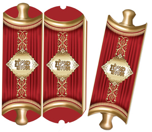20 נרתיק למגילת אסתר אדום זהב