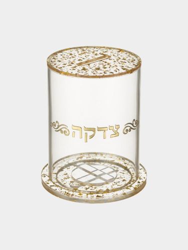 קופת צדקה לוסייט נצנצים זהב 10.5/12.5 ס