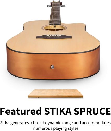 ערכת גיטרה אקוסטית DAD140C בצבע טבעי EC1250 + תיק + קאפו + רצועה + קורס אונליין + מפרטים ועוד | מהבאנדלים המשתלמים בישראל מבית DONNER