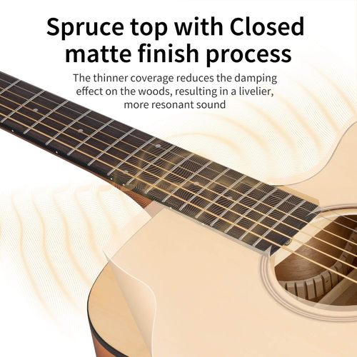 ערכת גיטרה אקוסטית DAD140C בצבע טבעי EC1250 + תיק + קאפו + רצועה + קורס אונליין + מפרטים ועוד | מהבאנדלים המשתלמים בישראל מבית DONNER