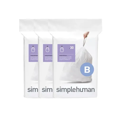 90 שקיות מסוג B לפח 6 ל' סימפליומן | Simplehuman 