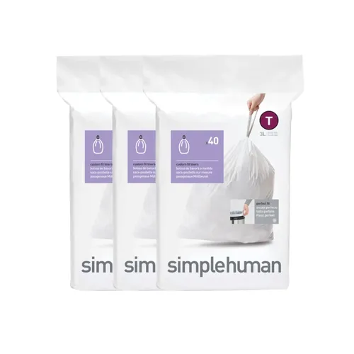 מארז שנתי 400 שקיות דגם T לפח 3 ל' סימפליומן | Simplehuman 