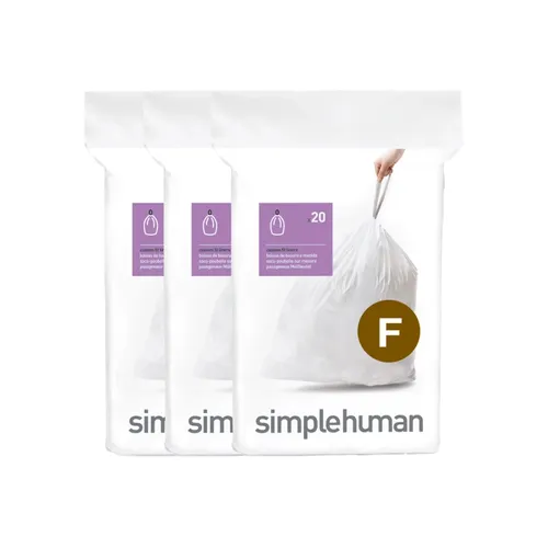 20 שקיות מסוג F לפח 25 ל'סימפליומן | Simplehuman 