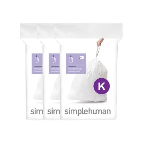 20 שקיות מסוג K לפח 40-45 ל' סימפליומן | Simplehuman  