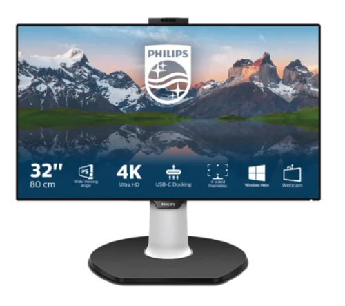 מסך PHILIPS 4K Web+LAN+DP+SP 329P 31.5