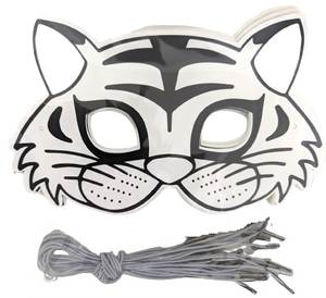 12 מסיכות קרטון לצביעה עצמית - נמר