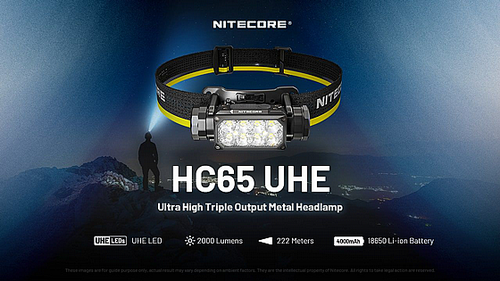 פנס ראש נייטקור נטען 2000 לומן HC65 UHE