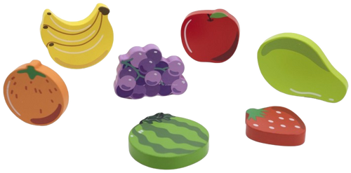 פאזל תלת מימד לפעוטות מעץ עבה 7 חלקים - פירות